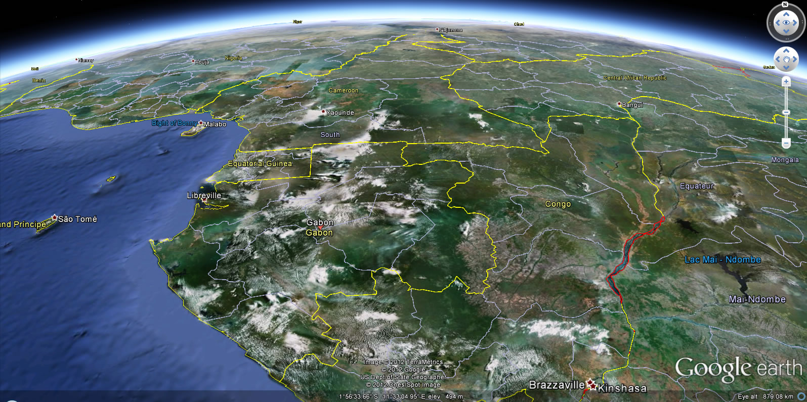 Gabon terre carte